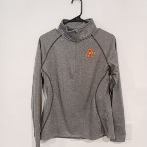 Iowa State 1/4 Zip Gray Proedge Pullover